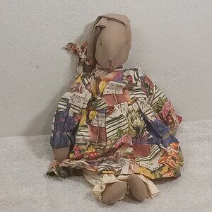 Hand Made Bunny Rabbit Fabric Doll